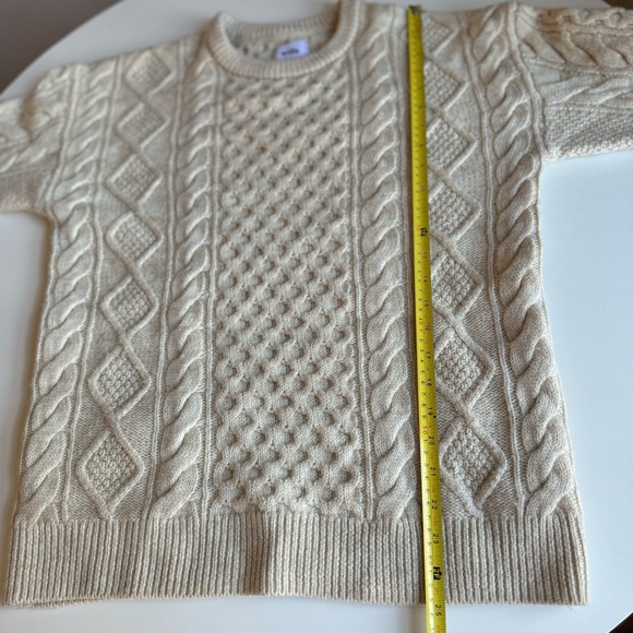 Wills 100% Wool Sweater Size S Cream Beige Cable Knit Men’s - Picture 9 of 15